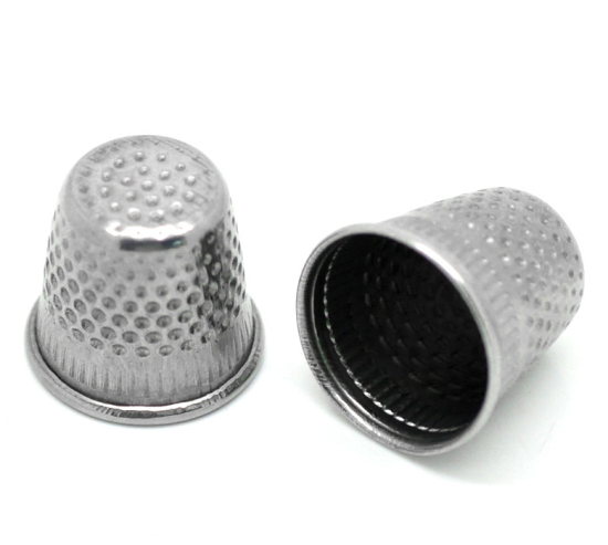 Picture of Iron Based Alloy Sewing Thimbles Silver Tone 19x18mm(6/8"x6/8"), 30 PCs