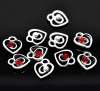 Imagen de Colgantes Aleación del Metal Del Zinc de Corazón Argentado Rhinestone Rojo 13.0mm x 12.0mm, 20 Unidades 
