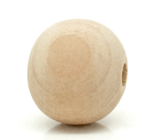 Bild von Naturell Ball Holz Perlen Beads 14x13mm,verkauft eine Packung mit 100