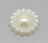 Picture of Acrylic Embellishments Findings Flower White Dot Pattern 11mm( 3/8") Dia.- 10mm( 3/8") Dia., 300 PCs