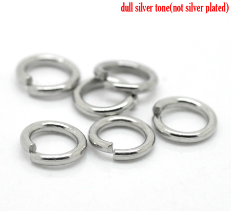 500 PCs 7mm Dia., 1.2mm(17 gauge) 304 Stainless Steel Open Jump Rings Findings For Jewelry Making Silver Tone Round