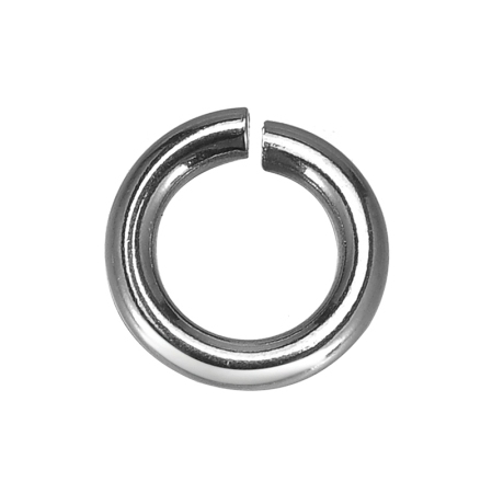 Picture of 200 PCs 8mm Dia., 1.5mm(15 gauge) 304 Stainless Steel Open Jump Rings Findings For Jewelry Making Silver Tone Round