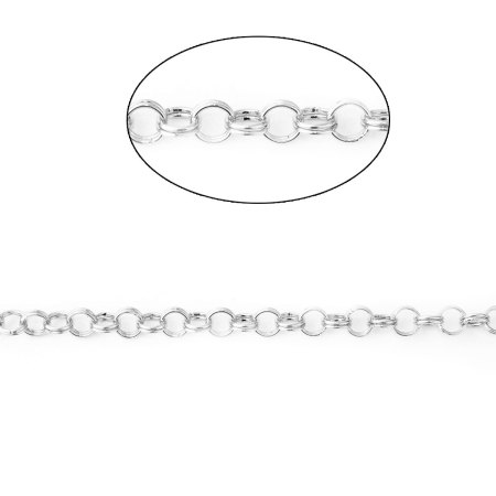 Aluminum Split Rolo Chain Findings Silver Plated 6mm( 2/8"), 3 M
