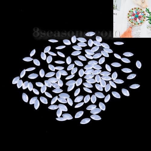 Изображение Акриловые Острокильные Стразы Овальные Белый Шлифованный 6мм x 3мм , 1000 ШТ