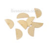 Picture of Brass Pendants Blank Stamping Tags Half Round Original Color Unplated 30mm(1 1/8") x 15mm( 5/8"), 20 PCs                                                                                                                                                      