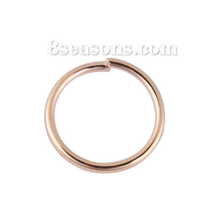 Image de 1500 Pcs 8mm Dia, 0.7mm(taille 21) Anneaux de Jonction pour la Fabrication de Bijoux Ouvert en Alliage de Zinc Plaqué Or KC Rond