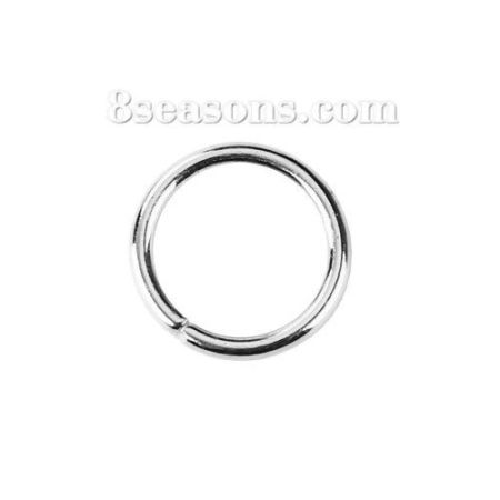 Image de 1000 Pcs 9mm Dia, 1mm(taille 18) Anneaux de Jonction pour la Fabrication de Bijoux Ouvert en Alliage de Zinc Argent Mat Rond