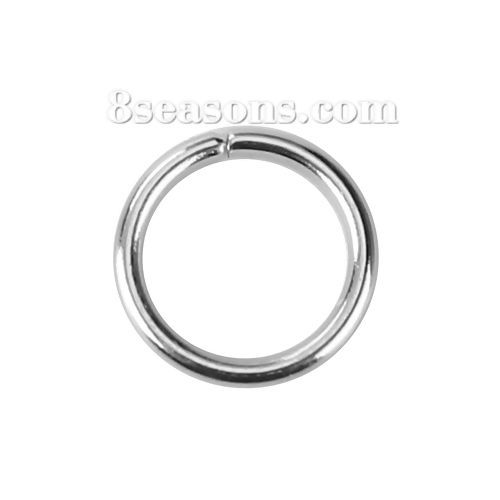 Изображение 600 ШТ 10мм диаметр, 1.2мм(17 калибров) Цинковый Сплав открыто Колечки Серебряный Тон Круглые