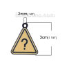 Imagen de Zamak Colgantes Triángulo Negro Amarillo Signo de Interrogación Esmalte 30mm x 26mm, 5 Unidades
