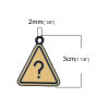 Imagen de Zamak Colgantes Triángulo Negro Amarillo Signo de Interrogación Esmalte 30mm x 26mm, 5 Unidades