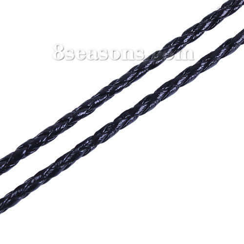 Bild von PU Geflochtenes Garn Schwarz 3.5mm, 1 Rolle (ca. 10M./Rolle)