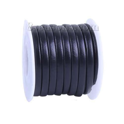 Imagen de Cuerda PU de Negro 5mm Diámetro, 1 Rollo (Aprox 5 M/Rollo)