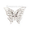 Imagen de Hierro Adornos Mariposa Tono de Plata Filigrana Tallado 61mm x 45mm, 30 Unidades