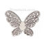 Picture of Iron Based Alloy Embellishments Butterfly Animal Silver Tone Filigree 43mm(1 6/8") x 32mm(1 2/8"), 50 PCs