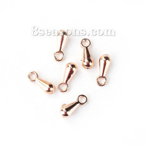 Picture of Zinc Based Alloy Extender Charms Drop Rose Gold 7mm( 2/8") x 3mm( 1/8"), 200 PCs