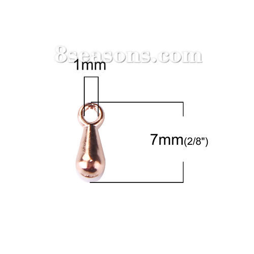 Picture of Zinc Based Alloy Extender Charms Drop Rose Gold 7mm( 2/8") x 3mm( 1/8"), 200 PCs