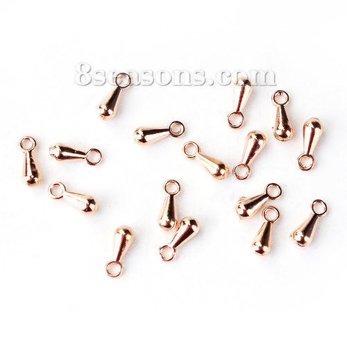 Picture of Zinc Based Alloy Extender Charms Drop Rose Gold 7mm( 2/8") x 3mm( 1/8"), 200 PCs