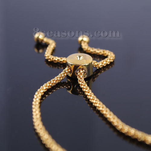 Picture of Brass Slider/Slide Extender Chain For Jewelry Necklace Bracelet Gold Plated Adjustable 13cm(5 1/8") long, 1 Piece