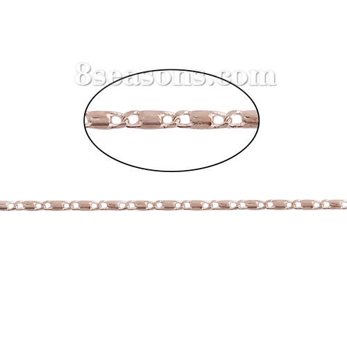 Picture of Brass DE Gaulle Chain Findings Rose Gold 5.5x1.6mm( 2/8" x 1/8"), 5 M                                                                                                                                                                                         