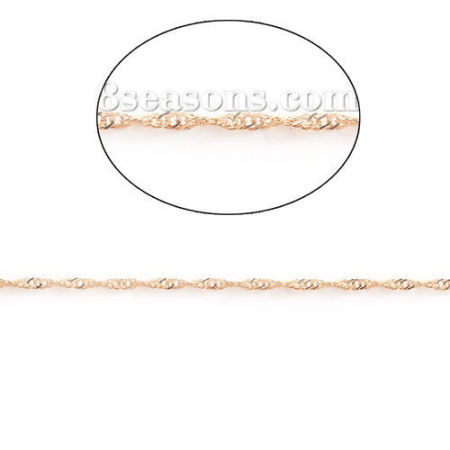 Picture of 10 M (Approx 32.81 Foot) Iron Based Alloy Braided Rope Chain Findings Gold Plated 3x2mm