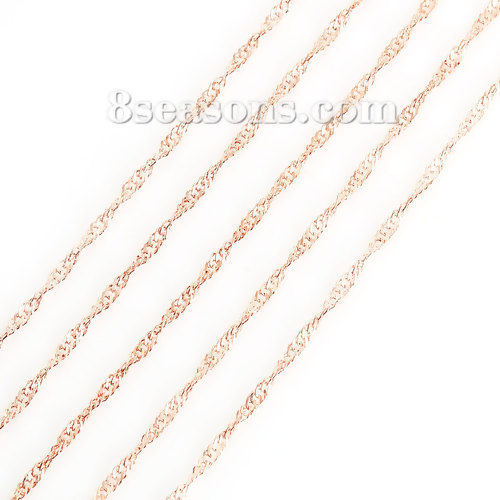 Picture of Iron Based Alloy Braided Rope Chain Findings Gold Plated 3x2mm( 1/8" x 1/8"), 10 M