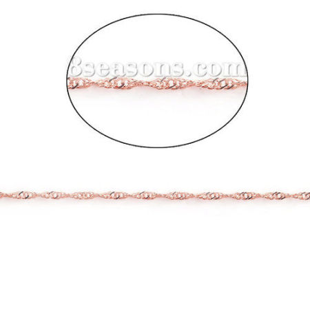 Picture of 5 M (Approx 16.4 Foot) Iron Based Alloy Braided Rope Chain Findings Rose Gold 3x2mm