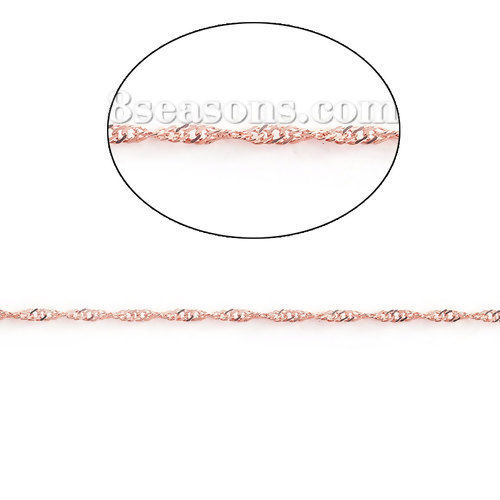 Picture of Iron Based Alloy Braided Rope Chain Findings Rose Gold 3x2mm( 1/8" x 1/8"), 5 M