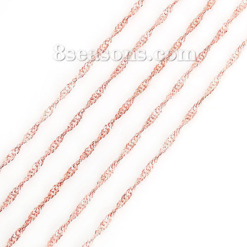 Bild von Eisenlegierung Zopfkette Kette Rosegold 3x2mm, 5 Meter