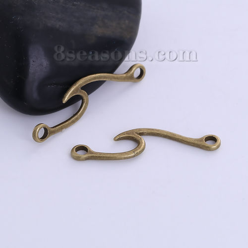 Picture of Zinc Based Alloy Connectors Wave Antique Bronze 33mm x 8mm, 50 PCs