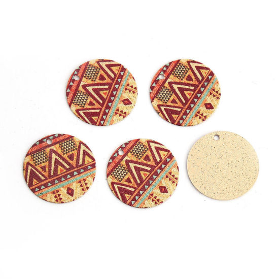 Picture of Brass Enamel Painting Charms Gold Plated Multicolor Round Flower Sparkledust 20mm Dia., 10 PCs                                                                                                                                                                
