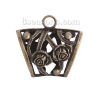 Imagen de Fianza bufanda Zamak de Rectángulo , Tono Bronce , Flor 40mm x 37mm, 5 Unidades