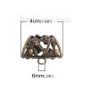 Imagen de Fianza bufanda Zamak de Rectángulo , Tono Bronce , Flor 40mm x 37mm, 5 Unidades