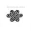 Bild von Zinklegierung Zwischenperlen Spacer Perlen Keltischer Knoten Antiksilber 10mm x 7mm, Loch:ca. 1.7mm, 100 Stück