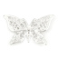 Picture of Iron Based Alloy Filigree Stamping Embellishments Butterfly Animal Silver Tone 39mm(1 4/8") x 26mm(1"), 100 PCs