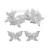 Picture of Iron Based Alloy Filigree Stamping Embellishments Butterfly Animal Silver Tone 39mm(1 4/8") x 26mm(1"), 100 PCs