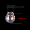 Picture of Transparent Glass Miniature Globe Bubble Bottle Vial For Earring Ring Necklace Single Hole Ball AB Color 20mm Dia., 4 PCs