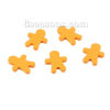 Picture of Three-ply Board Embellishments Scrapbooking Christmas Ginger Bread Man Light Orange 22mm( 7/8") x 18mm( 6/8"), 100 PCs