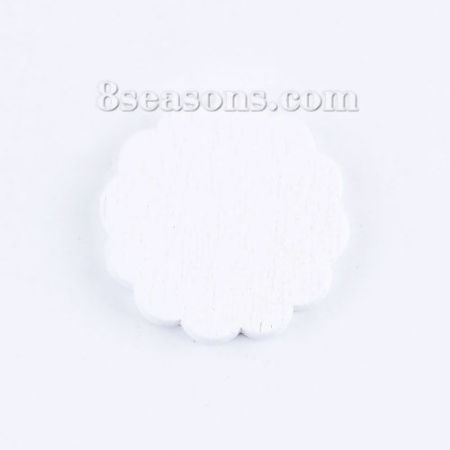 Three-ply Board Embellishments Scrapbooking Biscuit Flower White 21mm( 7/8") x 21mm( 7/8"), 100 PCs
