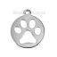 Immagine di Lega di Zinco Memoriale dell'animale Charms Tondo Tono Argento Impronte di Orso 23mm x 20mm , 20 Pz