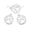 Imagen de Zamak Animal Doméstico Memorial Colgantes Charms Ronda Tono de Plata Pata y pezuñas de oso 23mm x 20mm, 20 Unidades