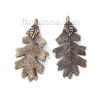 Imagen de Zamak Colgantes Hoja Tono Bronce 48mm x 26mm, 20 Unidades