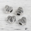 Picture of Zinc Based Alloy Spacer Beads Heart Antique Silver Color 12mm x 11mm, Hole: Approx 4.4mm, 20 PCs