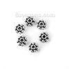 Picture of Zinc Based Alloy Spacer Beads Christmas Snowflake Antique Silver Color 6mm x 6mm, Hole: Approx 1.5mm, 300 PCs