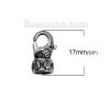 Picture of Zinc Based Alloy Lobster Clasp Findings Antique Silver Color ( Fits 6mm Cord ) 17mm x 10mm 11mm x 9mm, 5 Sets