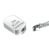Picture of 316L Titanium Steel Cremation Ash Urn Necklace Silver Tone Black Rectangle Message " ALWAYS WITH ME " 51cm(20 1/8") long, 1 Piece”