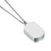 Picture of 316L Titanium Steel Cremation Ash Urn Necklace Silver Tone Black Rectangle Message " ALWAYS WITH ME " 51cm(20 1/8") long, 1 Piece”