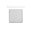 Picture of Stainless Steel Embellishments Square Silver Tone 10mm( 3/8") x 10mm( 3/8"), 10 PCs