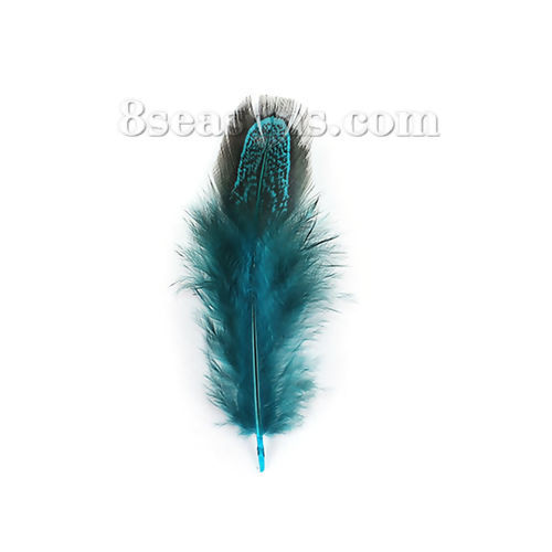 Image de DIY Artisanat en Plume Naturelle Bleu Lac 8cm, 4cm, 50 Pcs