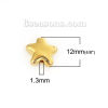 Picture of Zinc Based Alloy Spacer Beads Pentagram Star Gold Plated 12mm x 11mm, Hole: Approx 1.3mm, 50 PCs