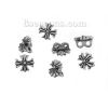 Imagen de Zamak Cuentas Dos Agujeros Flor Plata Antigua 9mm x 8mm, Agujero: Aprox 1.7mm, 200 Unidades